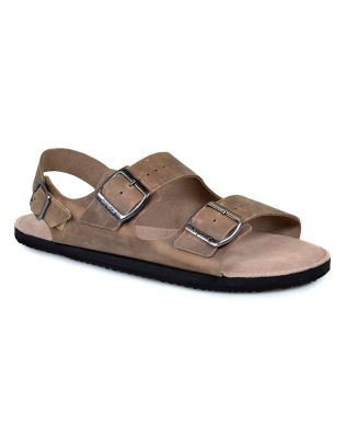 brown oiled leather sandal