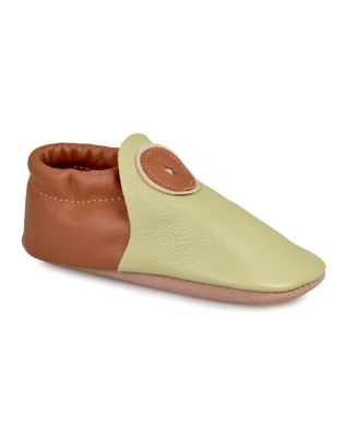 Child Youth Roo Moccasin in Green Tea and Nutmeg