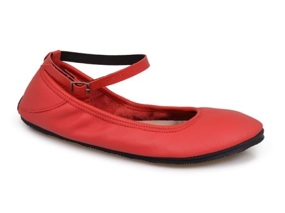 Red classy ankle strap ballet flats for spring
