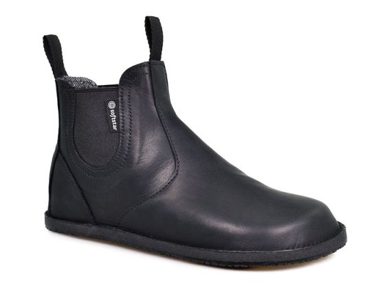 Black Leather Barefoot Chelsea Boot