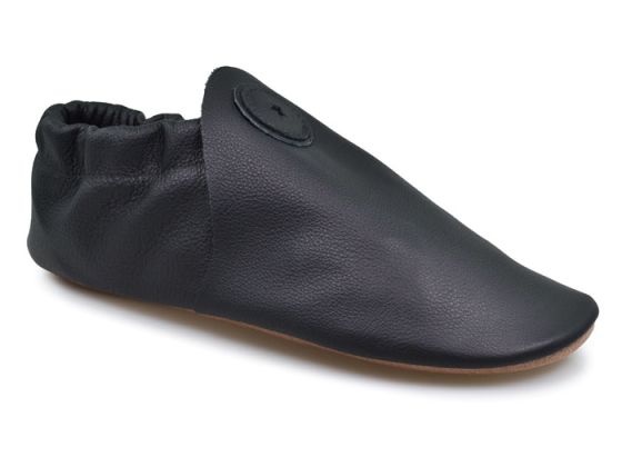 Black leather Roo moccasins