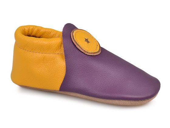 Baby Roo Moccasin Smooth Leather Elderberry / Dijon