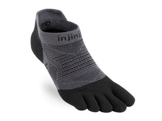 Injinji No-Show Socks in Grey/Black