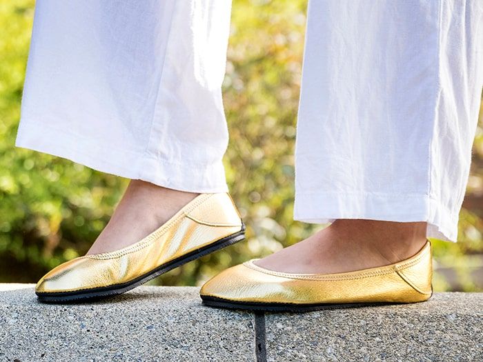 Minimalist Gold Ballet Flats