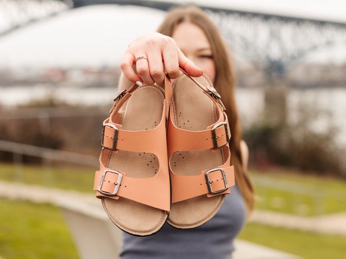 Minimalist sandals in Blush Pink