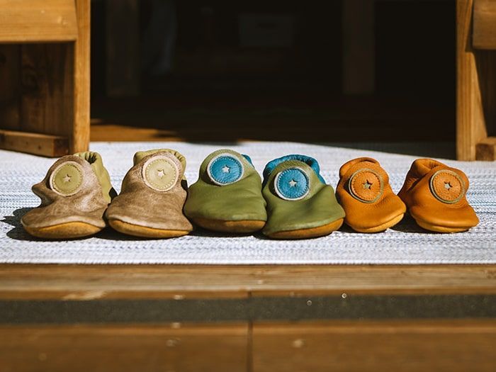 Three pairs of roo moccasins