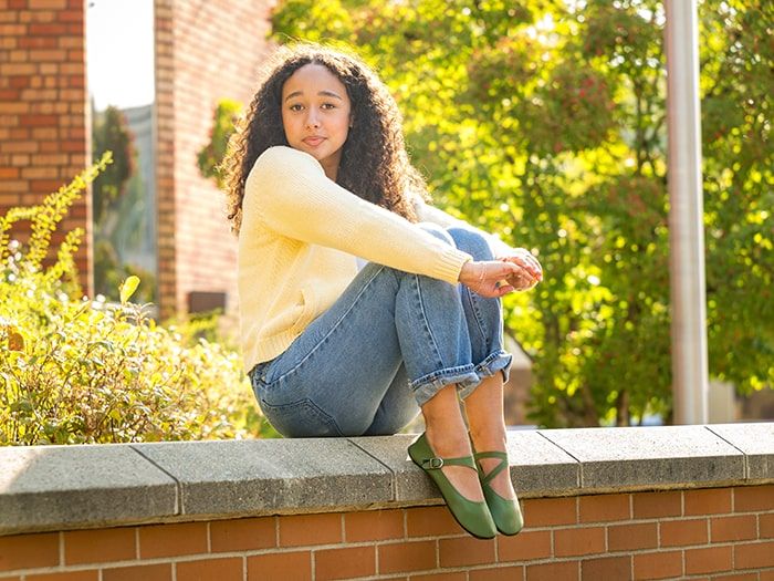 Green leather mary jane shoes