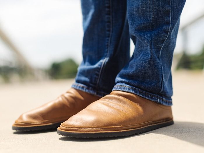 Light Brown leather slip on shoes