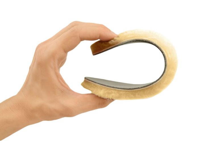 Soft and flexible sheepskin insoles for adult shoes