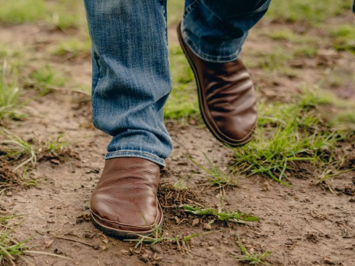 Aged Brown Leather Slip-on Shoe