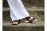 Black leather barefoot sandals