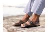 brown oil tanned leather barefoot sandal