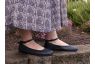 Black flats with straps