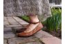 Brown Ballet Flat with Ankle Straps