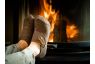 Merino wool slippers cozy by the fire