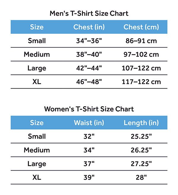 T-Shirt SIzing Guide