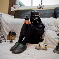 Darth Vader wearing his “Death Stars”