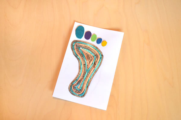 Shiniy Leather Greeting Card