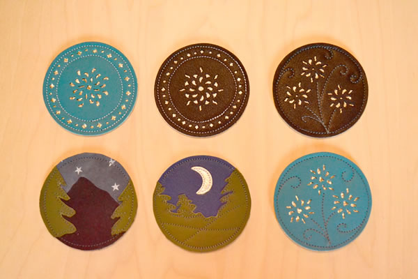 Hand Tooled Leather Coasters