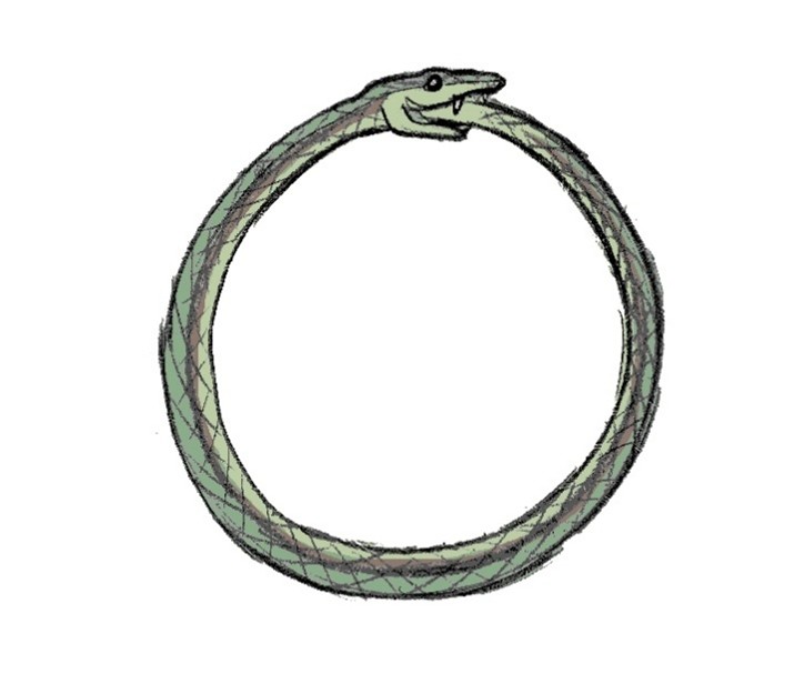 Ouroboros (Snake eating its own tail)