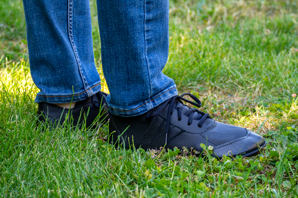 Leather sole Primal RunAmocs for grounding shoes
